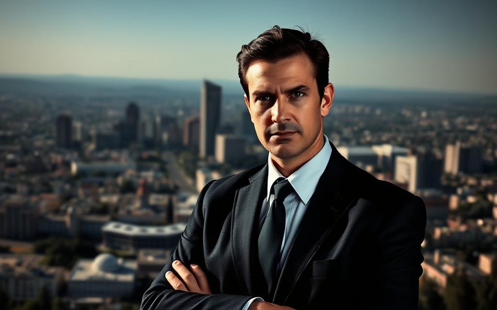 A Striking Image Of A Legal Success Strategy, Captured In A Dramatic, High-Contrast Style. In The Foreground, A Determined Attorney Stands Confidently, Their Expression Conveying Expertise And Determination. Behind Them, A Sprawling Cityscape Of Sacramento Serves As A Backdrop, Suggesting The Breadth Of Their Legal Knowledge And Experience. Soft, Directional Lighting Illuminates The Scene, Casting Dramatic Shadows And Highlighting The Attorney'S Authoritative Presence. The Overall Composition Exudes A Sense Of Professionalism, Competence, And The Unwavering Commitment To Providing Exceptional Legal Guidance.